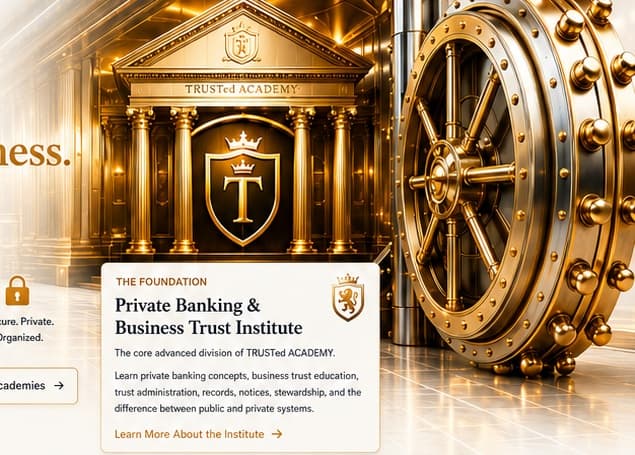 Golden TRUSTed Academy vault and private institutional chamber.